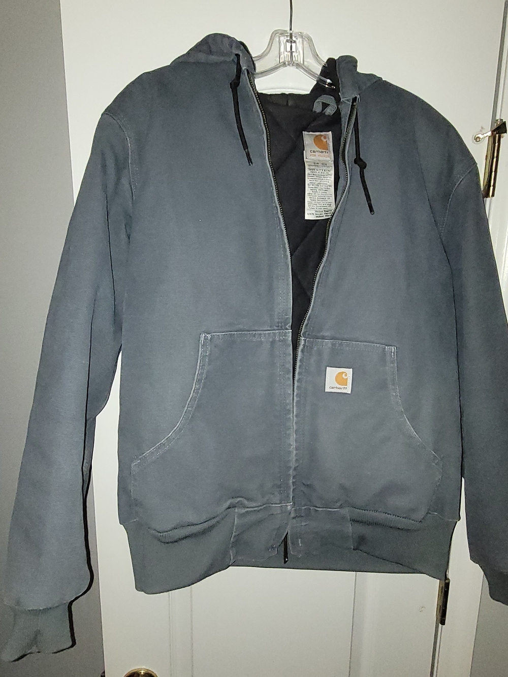 Carhartt Men's Hooded Zip Work Jacket in Slate Gray/Blue